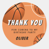 Sticker Rond Anniversaire de enfant sportif de basket-ball Merc (Devant)