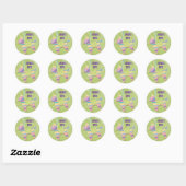Sticker Rond Anniversaire de enfant traditionnel de Fiesta Pina (Feuille)