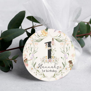 Sticker Rond Anniversaire de Fée Florale Magique