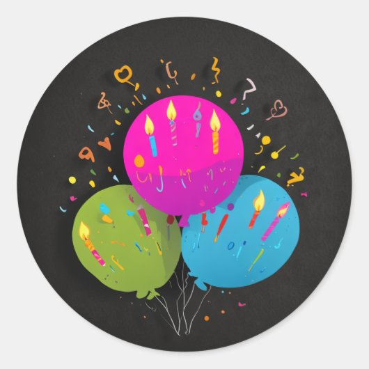 Sticker Rond anniversaire de fête (Devant)