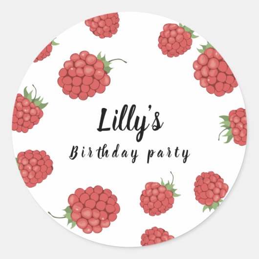 Sticker Rond Anniversaire de framboise (Devant)