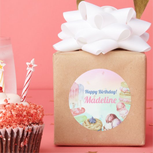 Sticker Rond Anniversaire de glace (Fête)