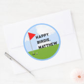 Sticker Rond Anniversaire de golf personnalisé (Enveloppe)