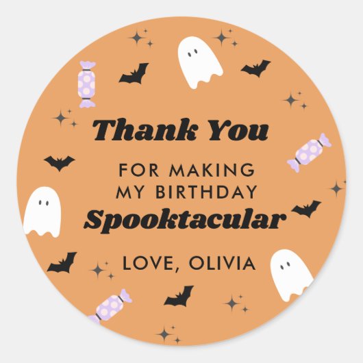 Sticker Rond Anniversaire de Halloween Spooktacular Merci (Devant)