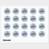 Sticker Rond Anniversaire de Hippo Fusée (Feuille)
