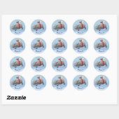 Sticker Rond Anniversaire de Hippo Fusée (Feuille)