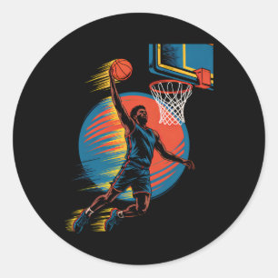 Sticker Rond Anniversaire de joueur de sketll vintage pour homm