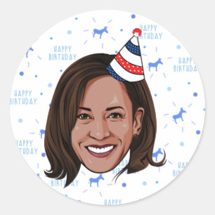 Sticker Rond Anniversaire de Kamala Harris