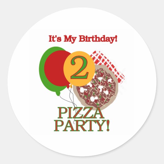 Sticker Rond Anniversaire de la 2ème fête de la Pizza (Devant)