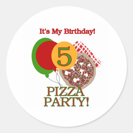 Sticker Rond Anniversaire de la 5ème fête de la Pizza (Devant)