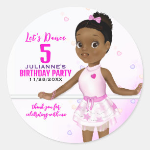Sticker Rond Anniversaire de la Ballerina africaine