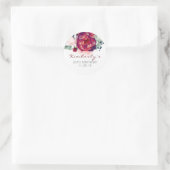 Sticker Rond Anniversaire de la Bourgogne rouge et rose (Sac)