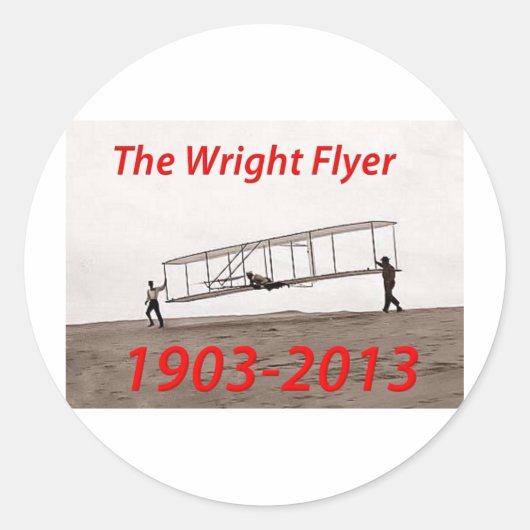 Sticker Rond Anniversaire de la circulaire Wright (1903-2013) (Devant)