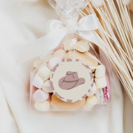 Sticker Rond Anniversaire de la cow-girl rose du sud