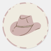 Sticker Rond Anniversaire de la cow-girl rose du sud (Devant)
