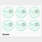 Sticker Rond Anniversaire de la Donut verte (Feuille)