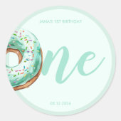 Sticker Rond Anniversaire de la Donut verte (Devant)