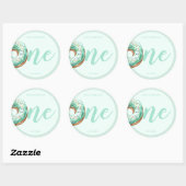 Sticker Rond Anniversaire de la Donut verte (Feuille)