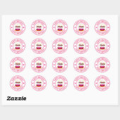 Sticker Rond Anniversaire de la fille, gâteau Lollipop Classic  (Feuille)