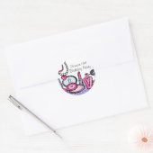 Sticker Rond Anniversaire de la fille glamour (pd) (Enveloppe)