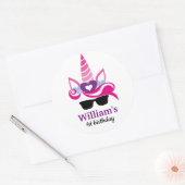 Sticker Rond Anniversaire de la licorne (Enveloppe)
