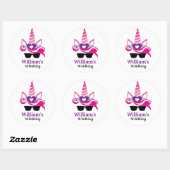 Sticker Rond Anniversaire de la licorne (Feuille)