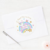 Sticker Rond Anniversaire de la licorne magique (Enveloppe)