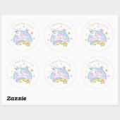 Sticker Rond Anniversaire de la licorne magique (Feuille)