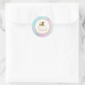 Sticker Rond Anniversaire de la licorne magique (Sac)