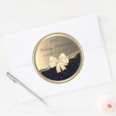 Sticker Rond Anniversaire de la Parties scintillant noire Eléga (Enveloppe)