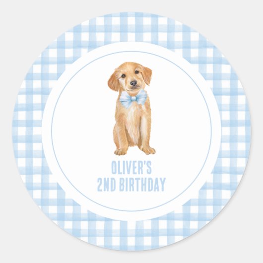Sticker Rond Anniversaire de la preppie chienne (Devant)