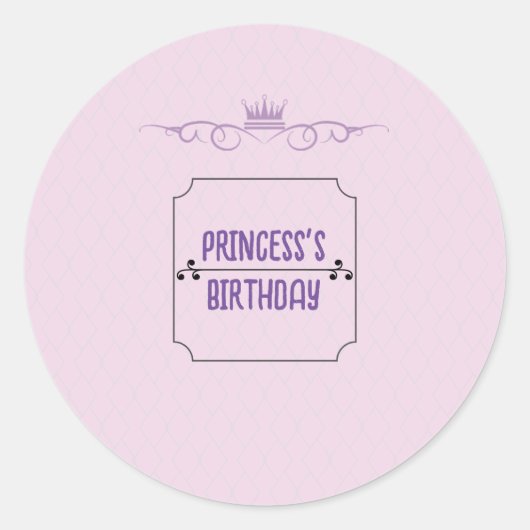 Sticker Rond Anniversaire de la princesse (Devant)