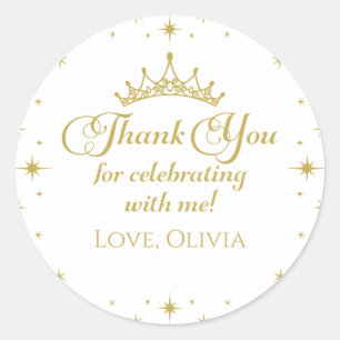 Sticker Rond Anniversaire de la princesse en or royal
