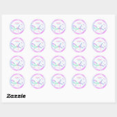 Sticker Rond Anniversaire de la sirène rose violet (Feuille)