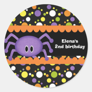 Sticker Rond Anniversaire de l'Araignée Halloween