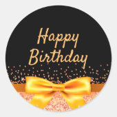 Sticker Rond Anniversaire de l'arc en or noir (Devant)