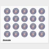 Sticker Rond Anniversaire de l'Astronaute Garçon de l'Espace (Feuille)