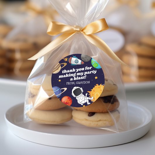 Sticker Rond Anniversaire de l'astronaute spatial Merci