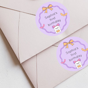 Sticker Rond Anniversaire de l'Halloween éffrayante