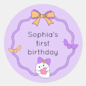 Sticker Rond Anniversaire de l'Halloween Ghost Cute (Devant)