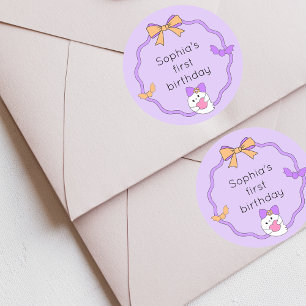 Sticker Rond Anniversaire de l'Halloween Ghost Cute