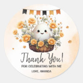 Sticker Rond Anniversaire de l'Halloween Ghost Cute (Devant)