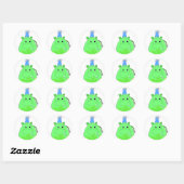 Sticker Rond Anniversaire de l'Hippopotame Vert (Feuille)