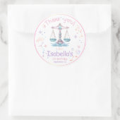 Sticker Rond Anniversaire de Libra Zodiac (Sac)