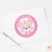 Sticker Rond Anniversaire de Licorne Chiot (Enveloppe)