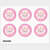 Sticker Rond Anniversaire de Licorne Chiot (Feuille)