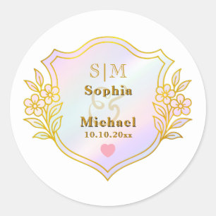 Sticker Rond Anniversaire de mariage avec monogramme à initiale