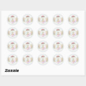 Sticker Rond Anniversaire de Mariage avec Monogramme à Initiale (Feuille)