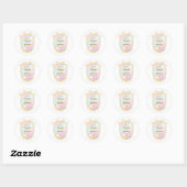 Sticker Rond Anniversaire de mariage avec monogramme d'initiale (Feuille)