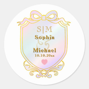 Sticker Rond Anniversaire de mariage avec monogramme d'initiale